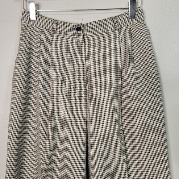 Vintage S Old Money Quiet Luxury Pleated Houndstooth Academia Preppy Nerdy Pants - Picture 6 of 6